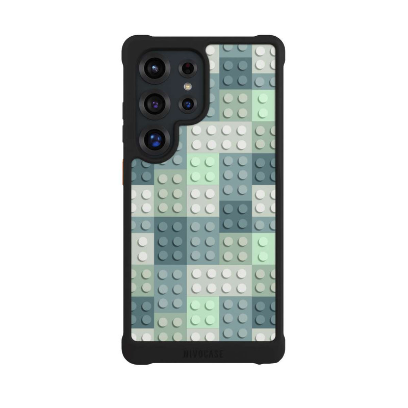 Galaxy S25 Ultra NIVOmax Green Blocks Pattern