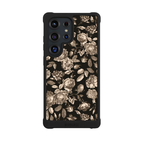Samsung Galaxy S25 Ultra NIVOmax Leinwand dunkle Blumen