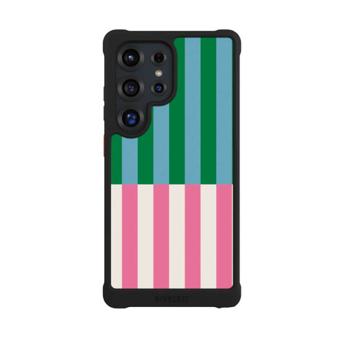 Samsung Galaxy S25 Ultra NIVOmax Motif Rayé Vert Rose
