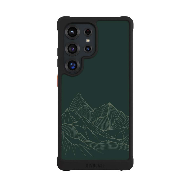 Galaxy S25 Ultra NIVOmax Berg Line Art Grün