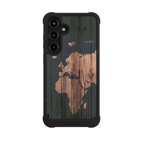 Samsung Galaxy S25+  NIVOmax Carte du Monde Effet bois