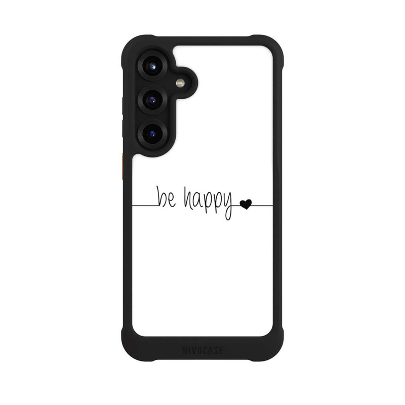 Galaxy S25 + NIVOmax Be Happy White Background