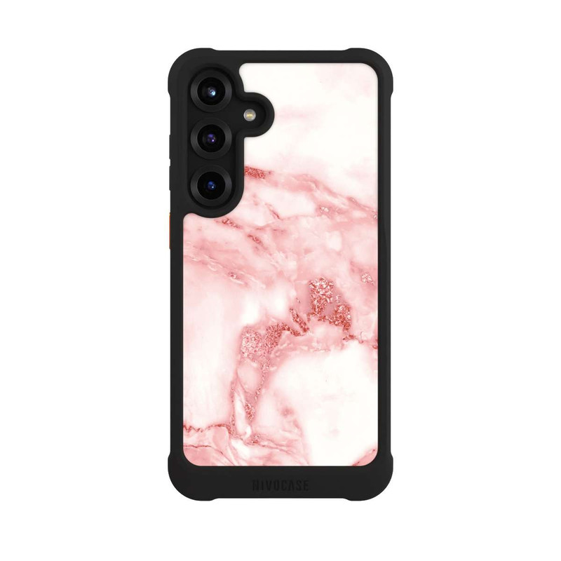 Galaxy S25 + NIVOmax Marbre Rose et Blanc