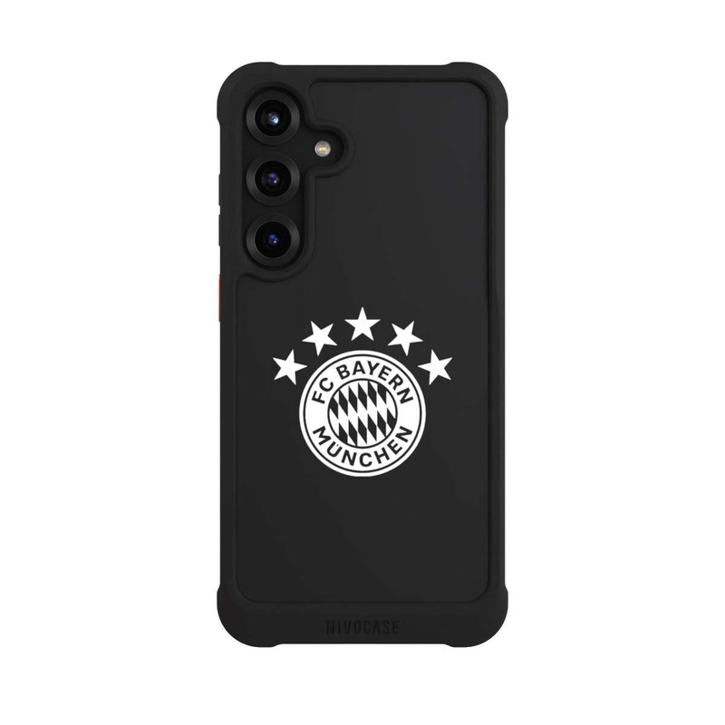 Galaxy S25 + NIVOmax Logo FCB Uni avec Étoiles - sans Fond