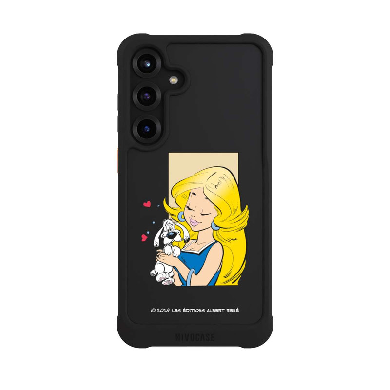 Galaxy S25 + NIVOmax Falbala et Idéfix Amoureux Transparent