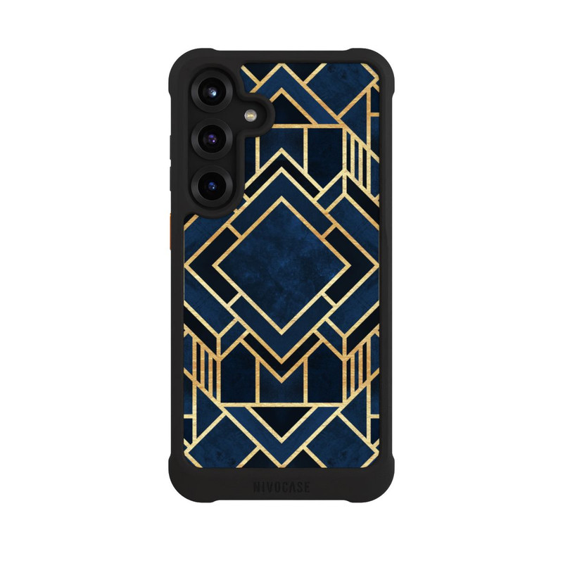 Galaxy S25 + NIVOmax Kunst Deko Blau Golddruck