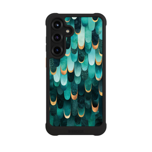 Samsung Galaxy S25+  NIVOmax Gefiedert Türkis Golddruck