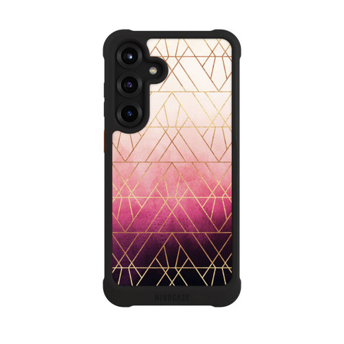 Samsung Galaxy S25+  NIVOmax Pink Ombre Dreiecke Golddruck