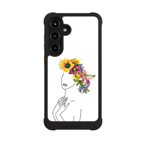 Samsung Galaxy S25+  NIVOmax Line Art Frau mit Blumenkrone