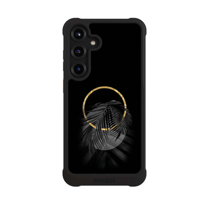 Galaxy S25 + NIVOmax tropische Blätter schwarz
