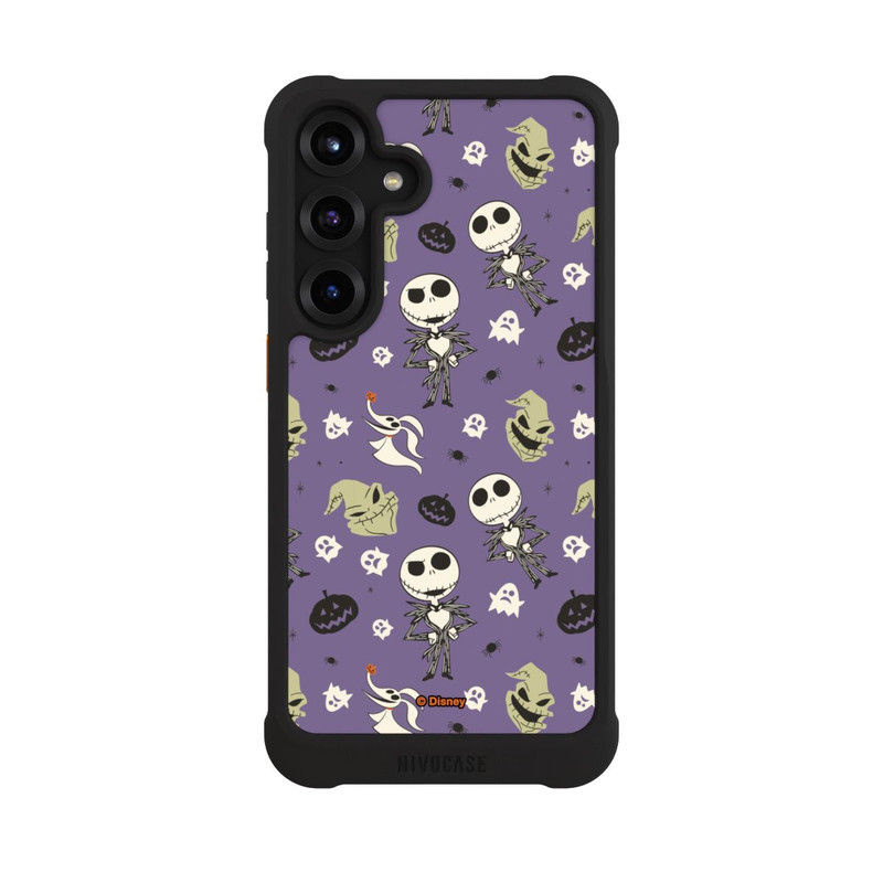 Galaxy S25 + NIVOmax Jack Purple Pattern Tim Burtons Nightmare before Christmas