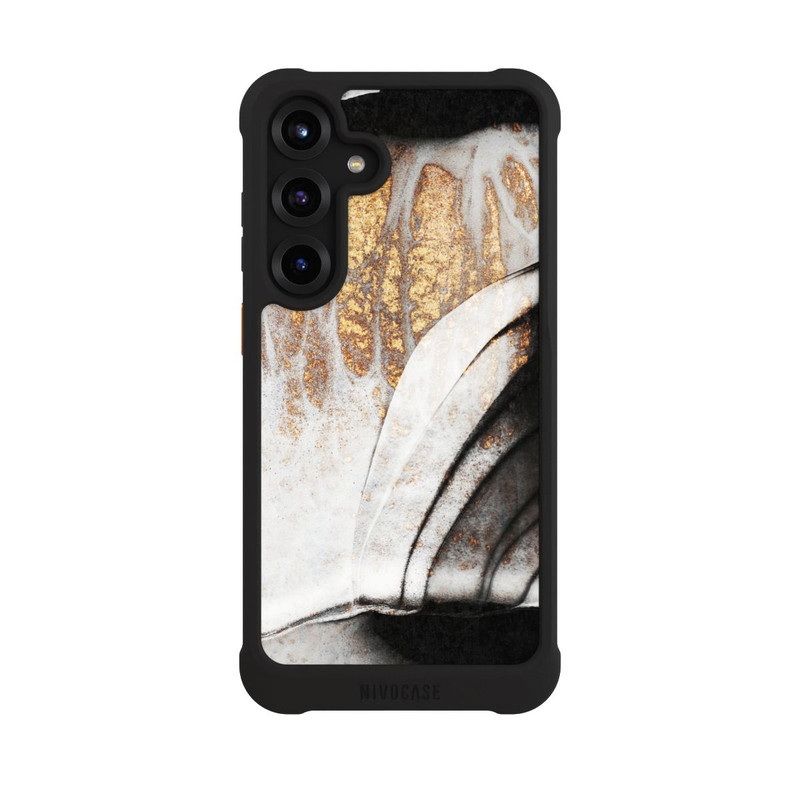 Galaxy S25 + NIVOmax Schwarze und goldene Adern