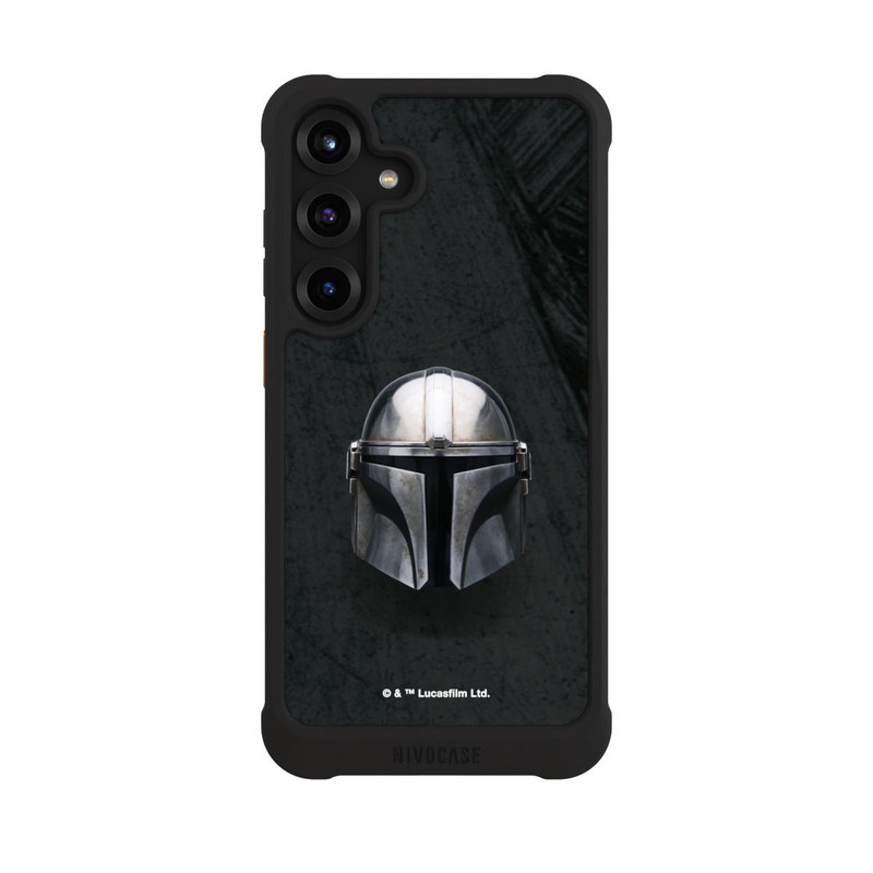 Galaxy S25 + NIVOmax Schwarzer Mandalorianer Helm