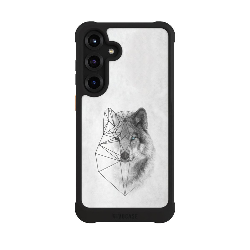 Galaxy S25 + NIVOmax Polygonaler Wolf