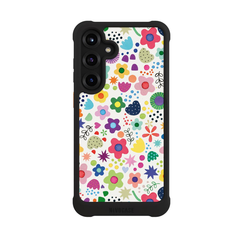 Galaxy S25 + NIVOmax Psychedelische Blumen bunt