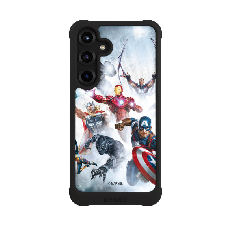 Galaxy S25 + NIVOmax Les Avengers vous sautent dessus