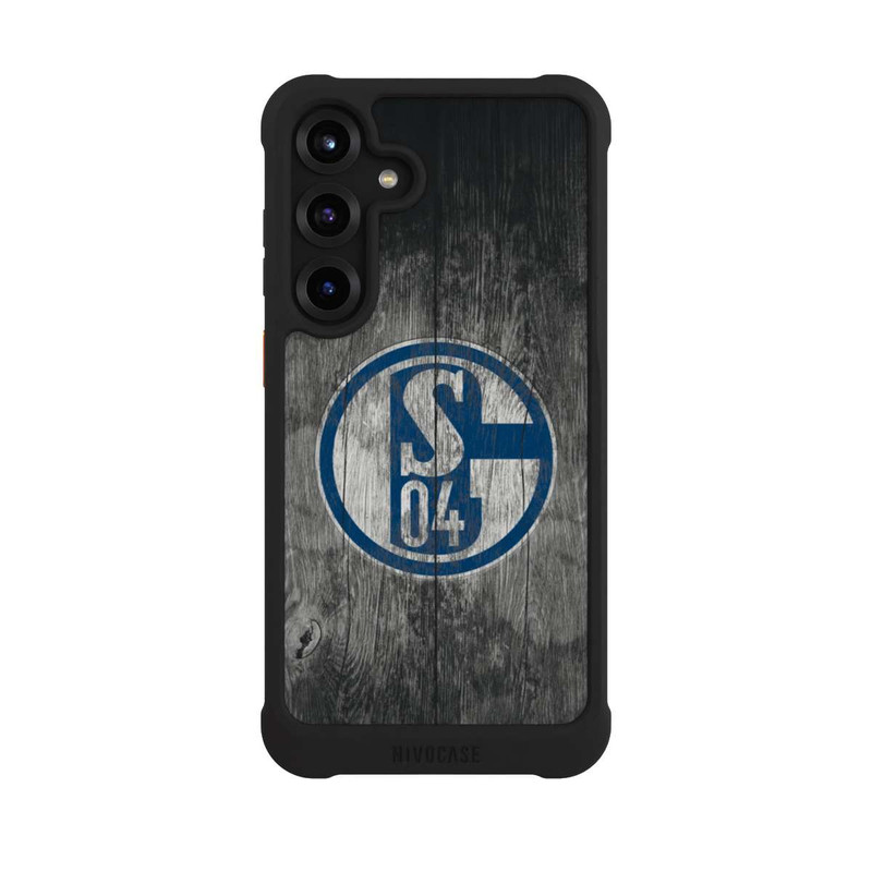 Galaxy S25 + NIVOmax Schalke 04 Holz Look
