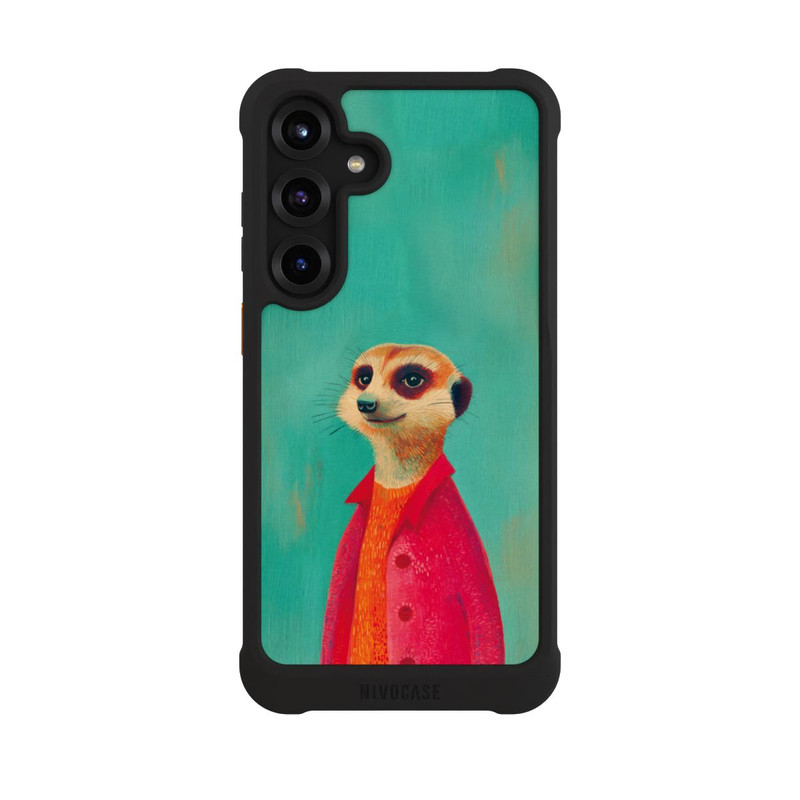 Galaxy S25 + NIVOmax Meerkat Green Illustration
