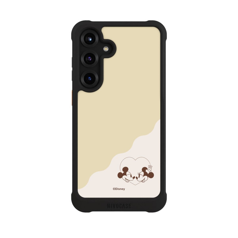 Galaxy S25 + NIVOmax Mickey and Minnie Love Heart Beige