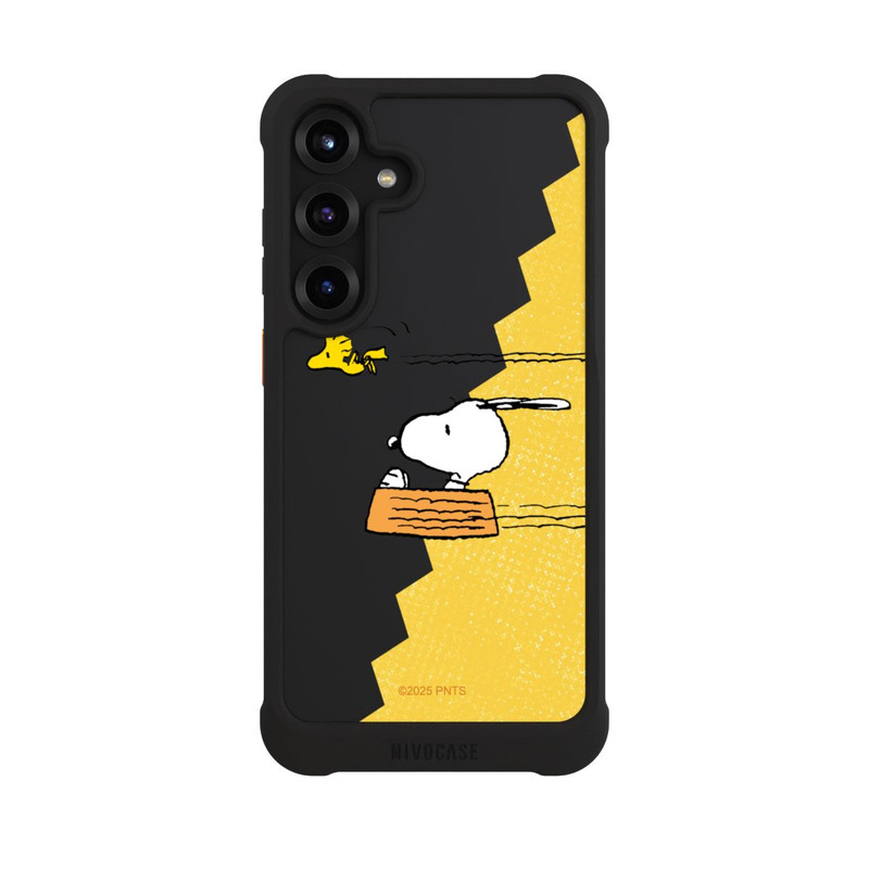 Galaxy S25 + NIVOmax Peanuts-Snoopy und Woodstock Transparent