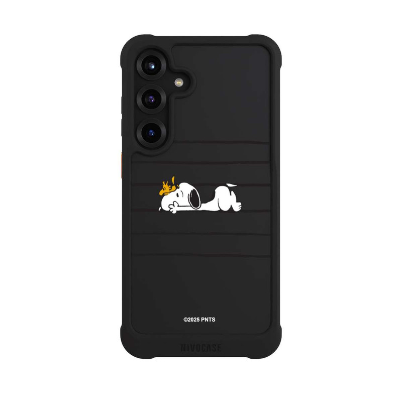 Galaxy S25 + NIVOmax Snoopy Woodstock Streifen Peanuts Transparent