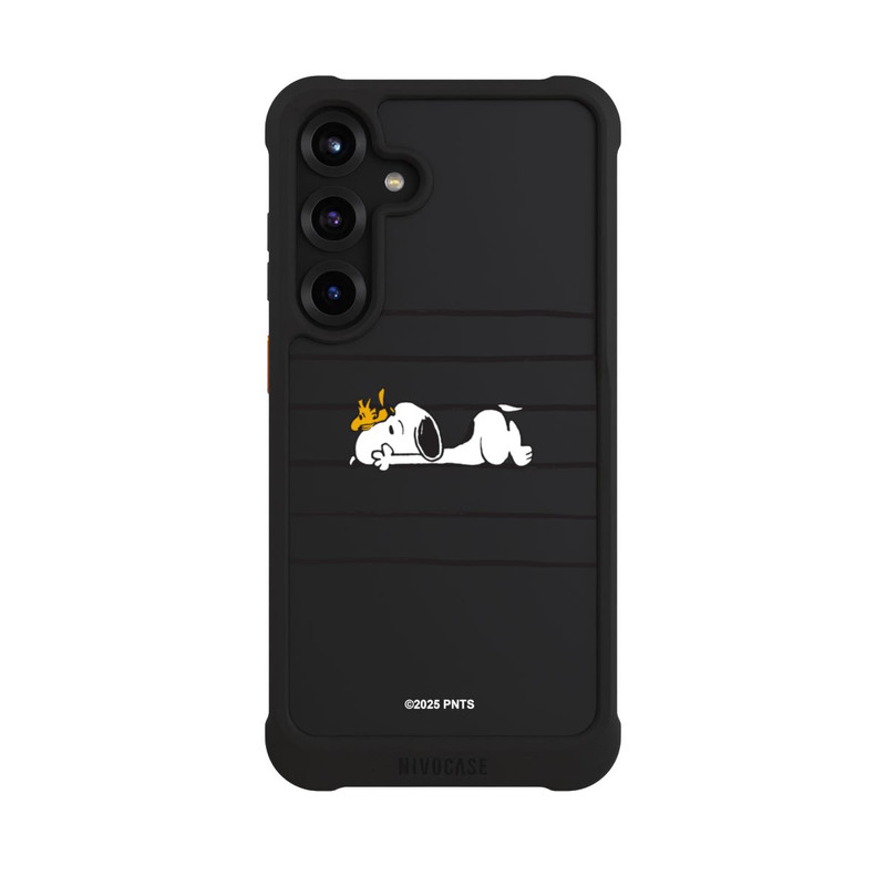 Galaxy S25 + NIVOmax Snoopy Woodstock Streifen Peanuts Transparent