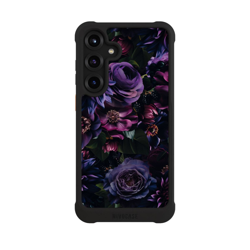Galaxy S25 + NIVOmax Dark Purple Flowers