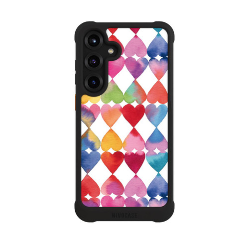 Samsung Galaxy S25+  NIVOmax Colorful Watercolor Hearts Pattern