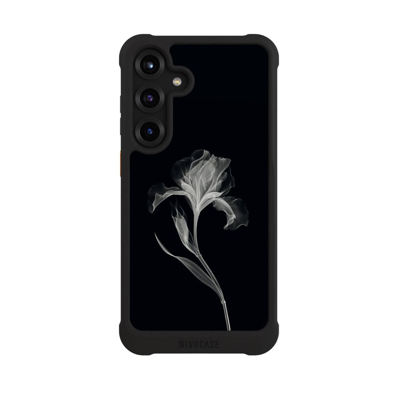 Galaxy S25 + NIVOmax Negativ Flower Grey on Black with AI