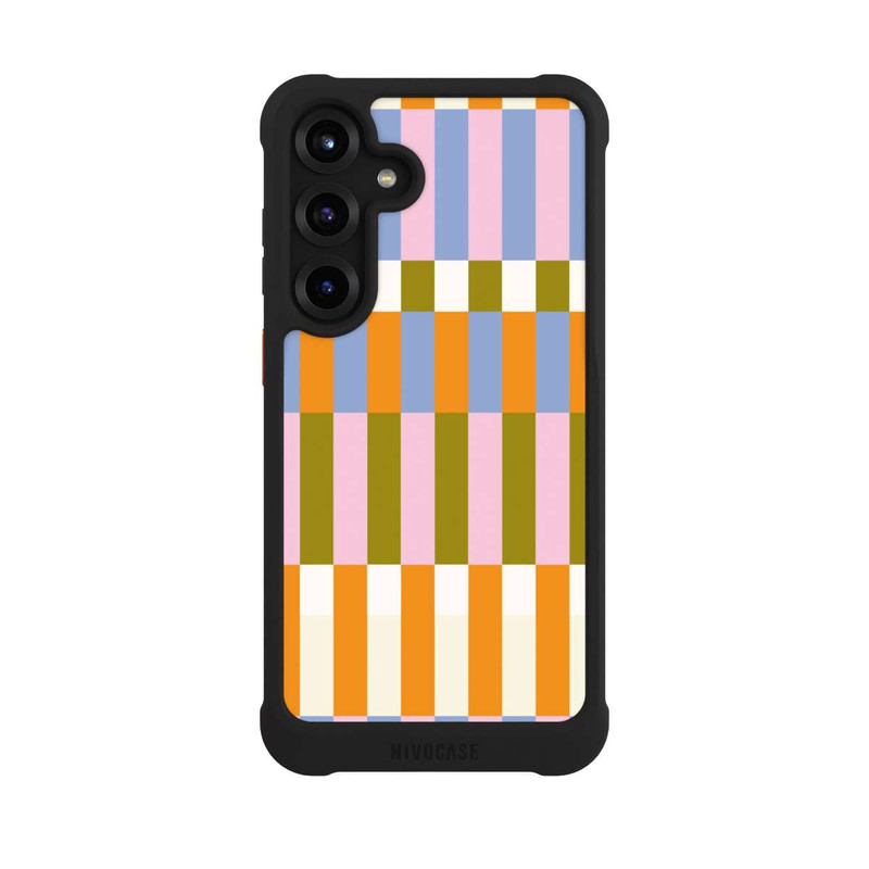Galaxy S25 + NIVOmax Thème à Carreaux Colorés et Audacieux