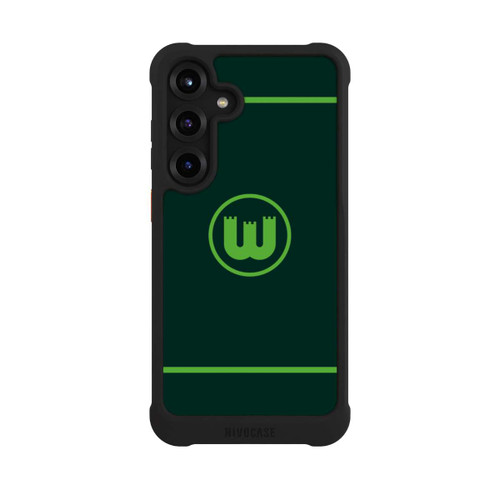 Samsung Galaxy S25+  NIVOmax VfL Wolfsburg Zinnenwappen Linien Grün
