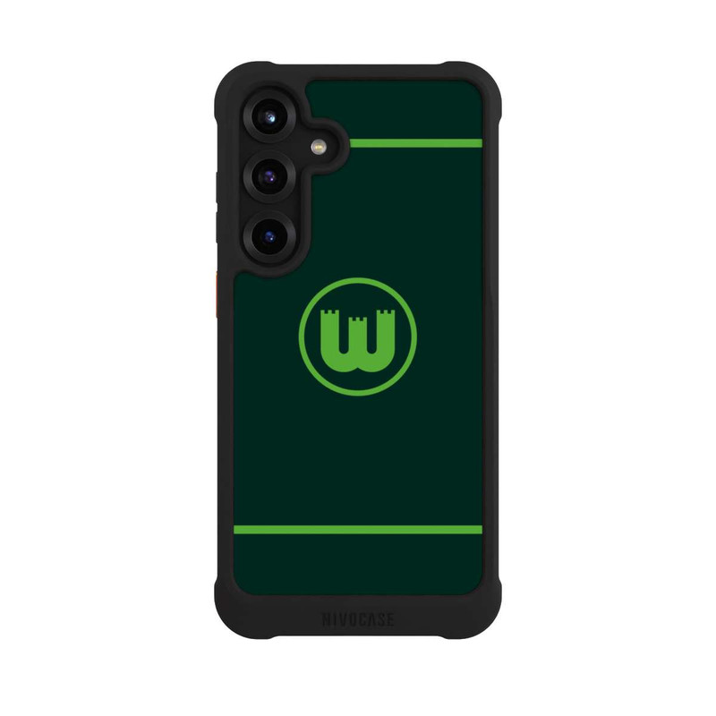Galaxy S25 + NIVOmax VfL Wolfsburg Zinnenwappen Linien Grün