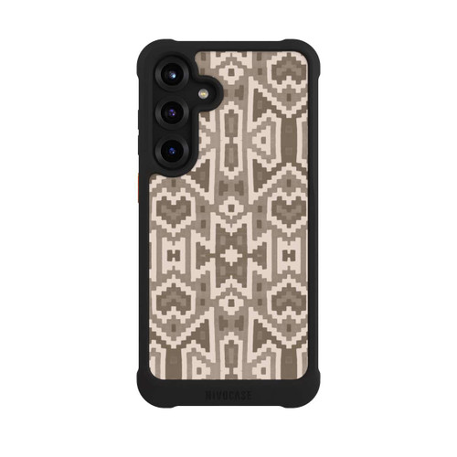 Samsung Galaxy S25+  NIVOmax Ikat Boho Muster Inka Braun