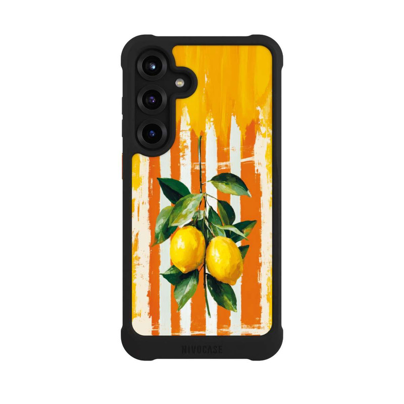 Galaxy S25 + NIVOmax Summer Lemons on Stripes with AI