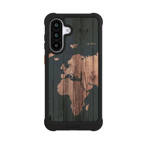 Samsung Galaxy A56 5G NIVOmax Carte du Monde Effet bois
