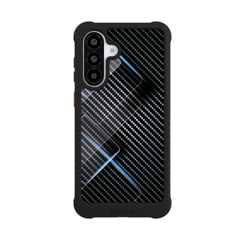 Galaxy A56 5G NIVOmax Blaue Linien auf Karbon