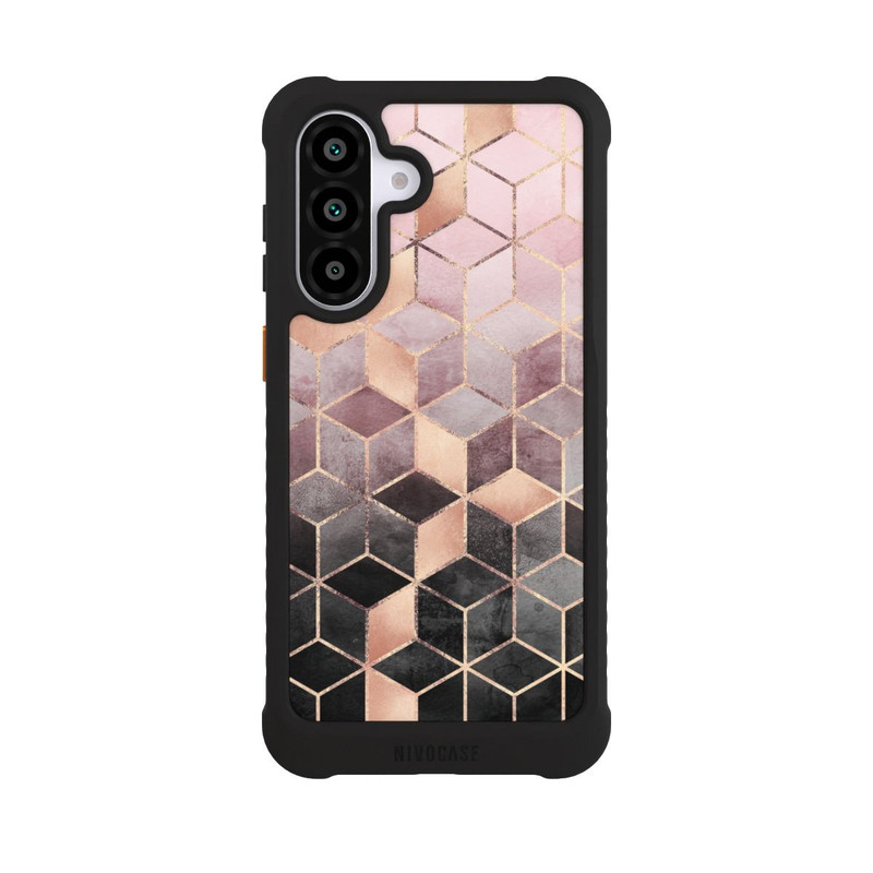 Galaxy A56 5G NIVOmax Pink-grauer Farbverlauf Würfel Druck