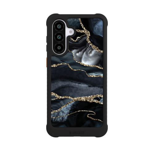 Samsung Galaxy A56 5G NIVOmax Dunkler Marmor Gold Glitzerlook