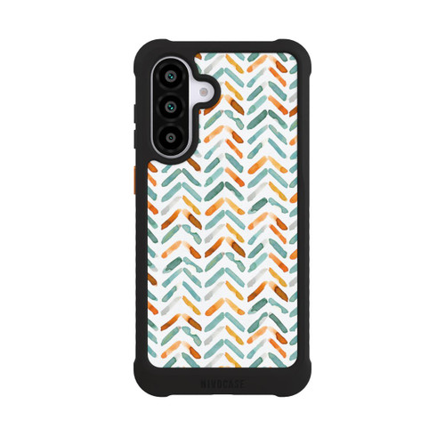 Samsung Galaxy A56 5G NIVOmax Elegantes Herbstchevron Blau Orange