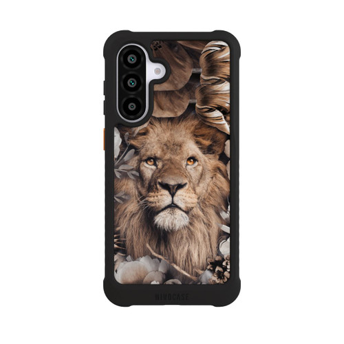 Samsung Galaxy A56 5G NIVOmax Löwe Blumenrahmen Beige
