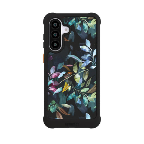 Samsung Galaxy A56 5G NIVOmax Mystische Aquarellblätter schwarz