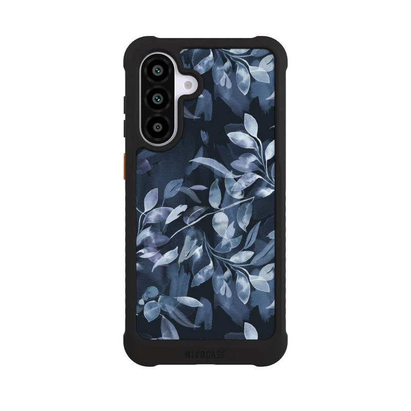 Galaxy A56 5G NIVOmax Mystische Aquarellblätter marineblau