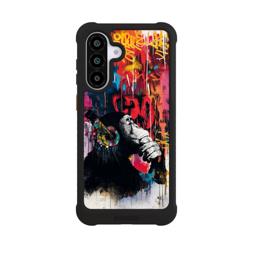 Samsung Galaxy A56 5G NIVOmax Affe Stereo Kopfhörer Graffiti Street Art Blau