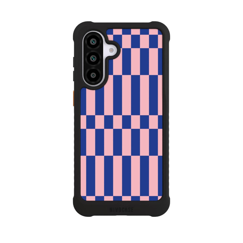Galaxy A56 5G NIVOmax Checked Abstract Bold Electric Blue and Pink Color Block