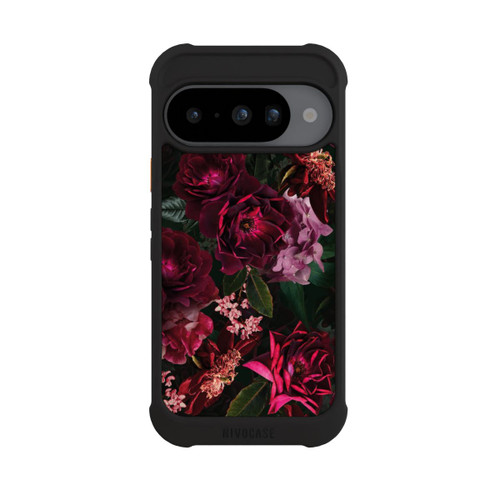 Google Pixel 10 NIVOmax Fleurs rouge foncé et roses