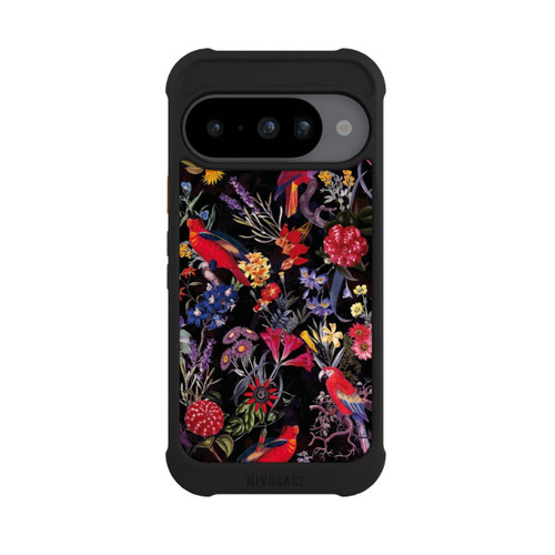 Google Pixel 10 NIVOmax Dark Flowers and Parrots