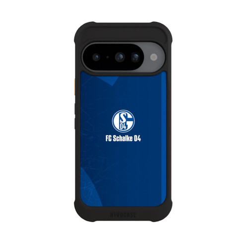 Google Pixel 10 NIVOmax Schalke 04 Blauer Hintergrund Mit Logo