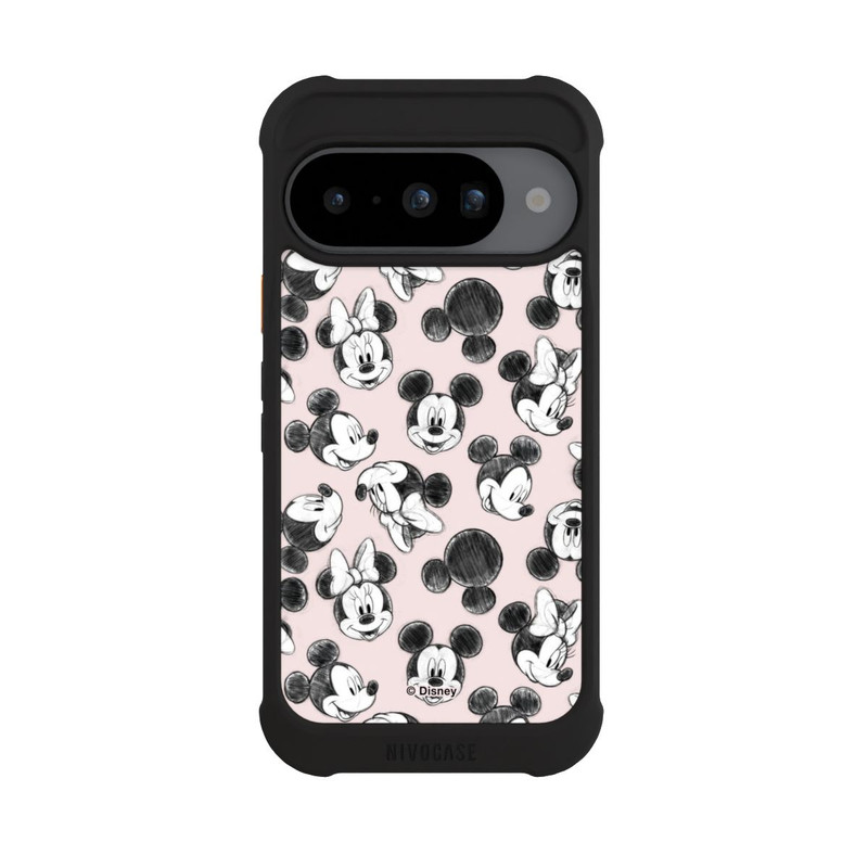 Pixel 10 NIVOmax Minnie & Mickey aux multiples visages rose
