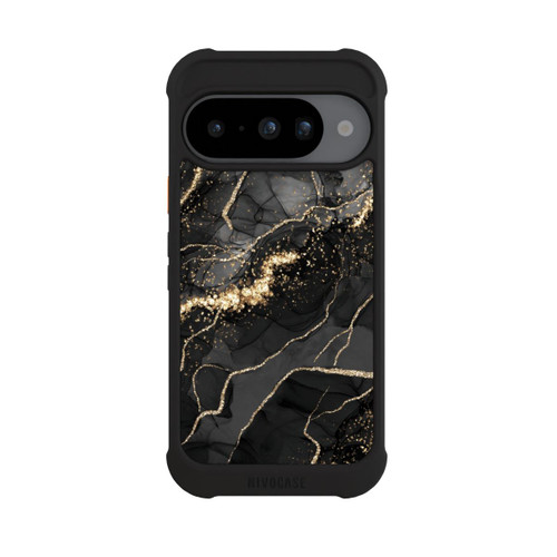 Google Pixel 10 NIVOmax Dunkler Marmor Wirbel Goldoptik