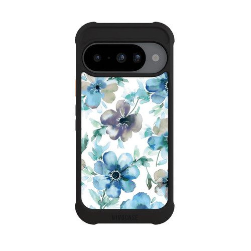 Google Pixel 10 NIVOmax Motif de fleurs bleues Tendance